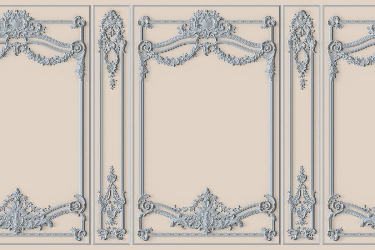 Pastel Flourish Molding Wallpaper for Wall pattern detail