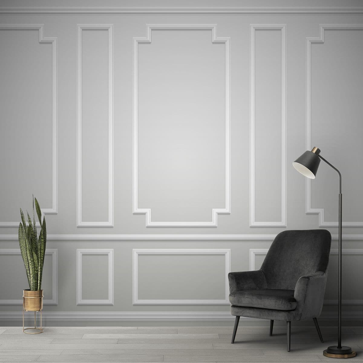 Molding Classics Wallpaper for Living Room shown in a room