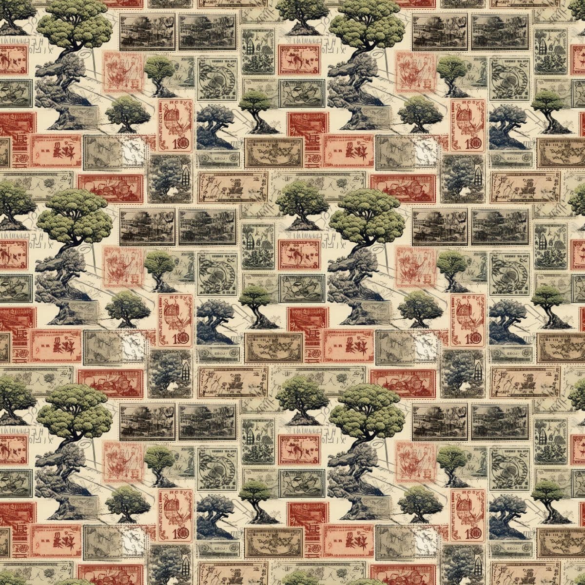 Mystical Mirage Living Room Wallpaper for Walls pattern detail