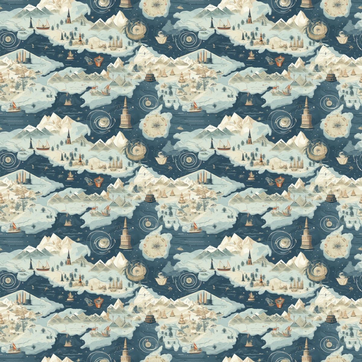 Wonderland Kids Room Wallpaper for Walls pattern detail