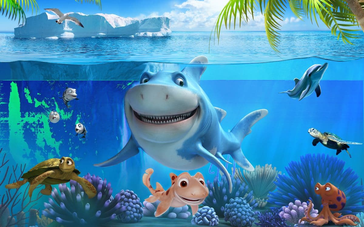 3D Effect Marine Life Wallpaper for Kids pattern detail