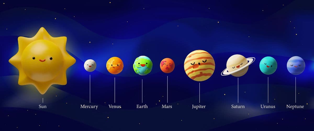 3D Realistic Solar System Wallpaper for Kids pattern detail