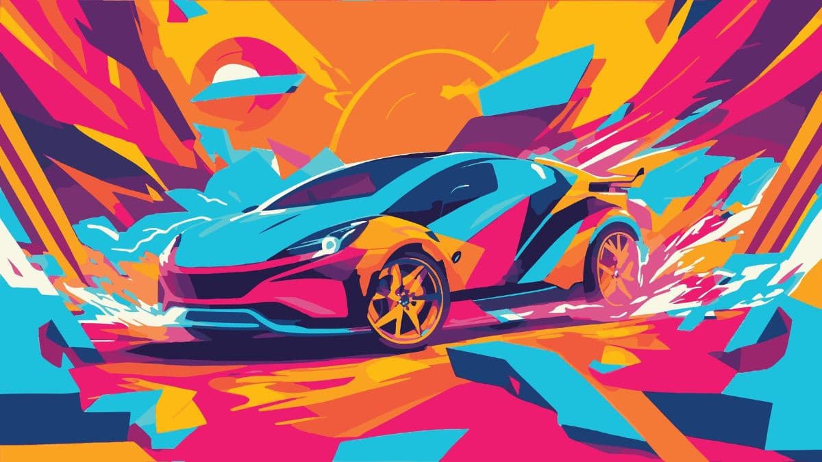Colorful Super Car Wallpaper for Boys pattern detail