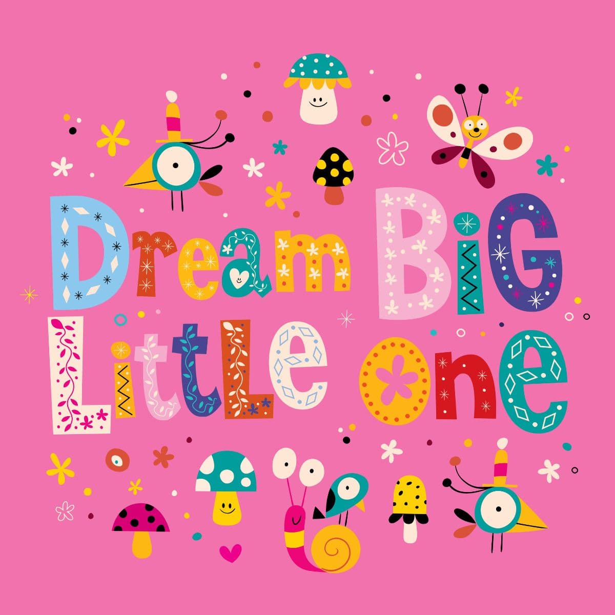 Dream Big Little One Wallpaper for Kids pattern detail