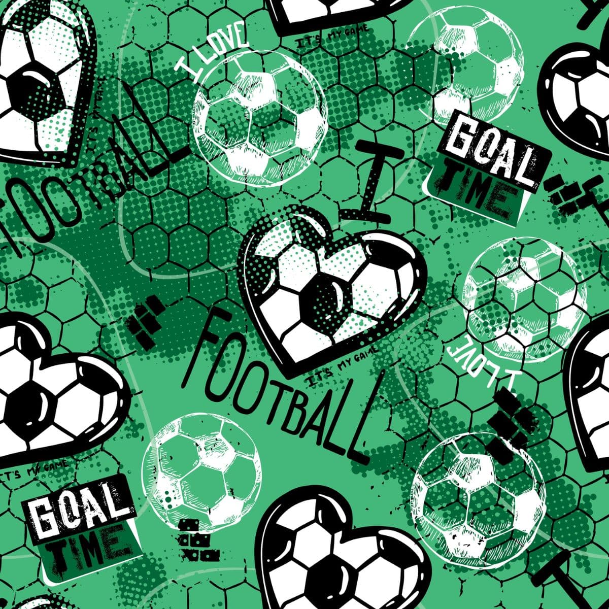 Football Pattern Wallpaper for Boys pattern detail