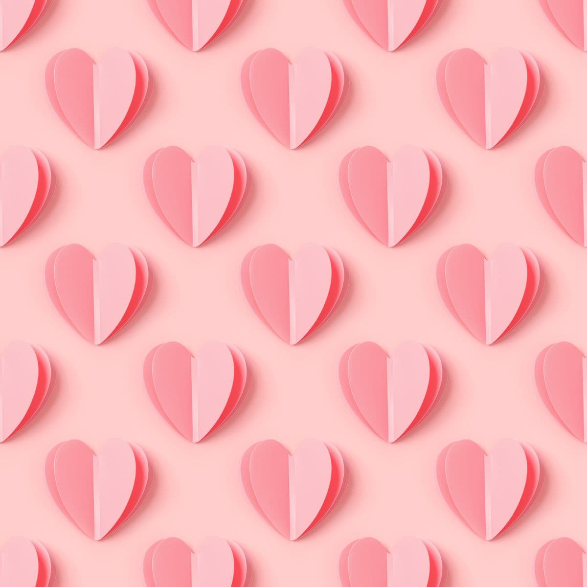 3D Pink Hearts Romantic Wallpaper for Bedroom pattern detail