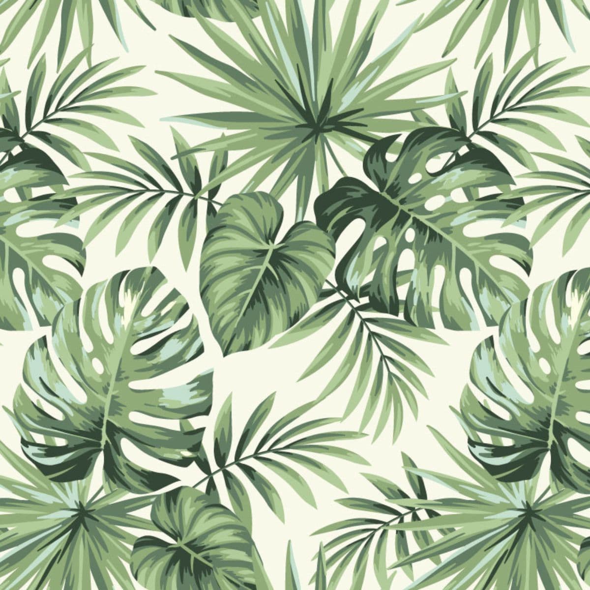 Exotic Palm Leaves Pattern Wallpaper for Wall pattern detail