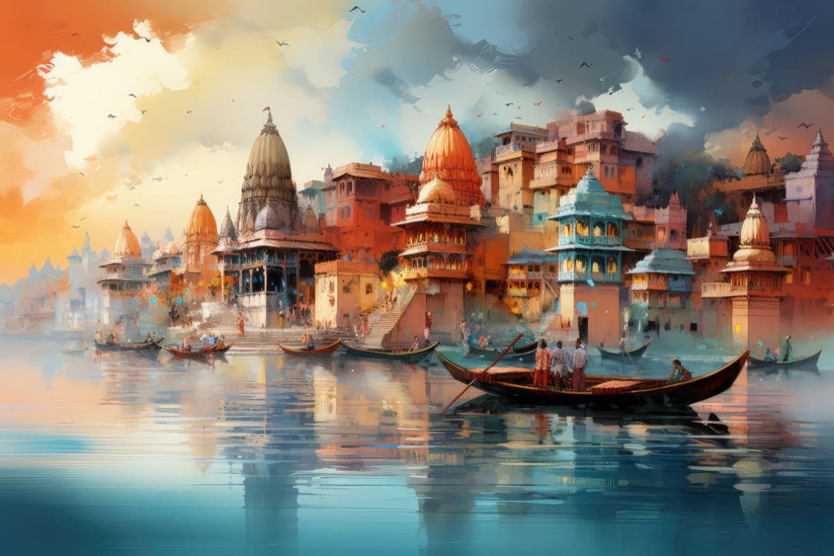 Banarasiya, Ancient Varanasi City Art Wallpaper for Wall pattern detail