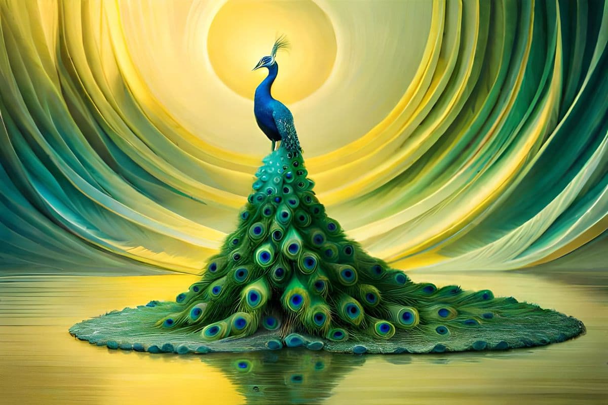 Peacock Elegance Wallpaper Mural for Wall pattern detail