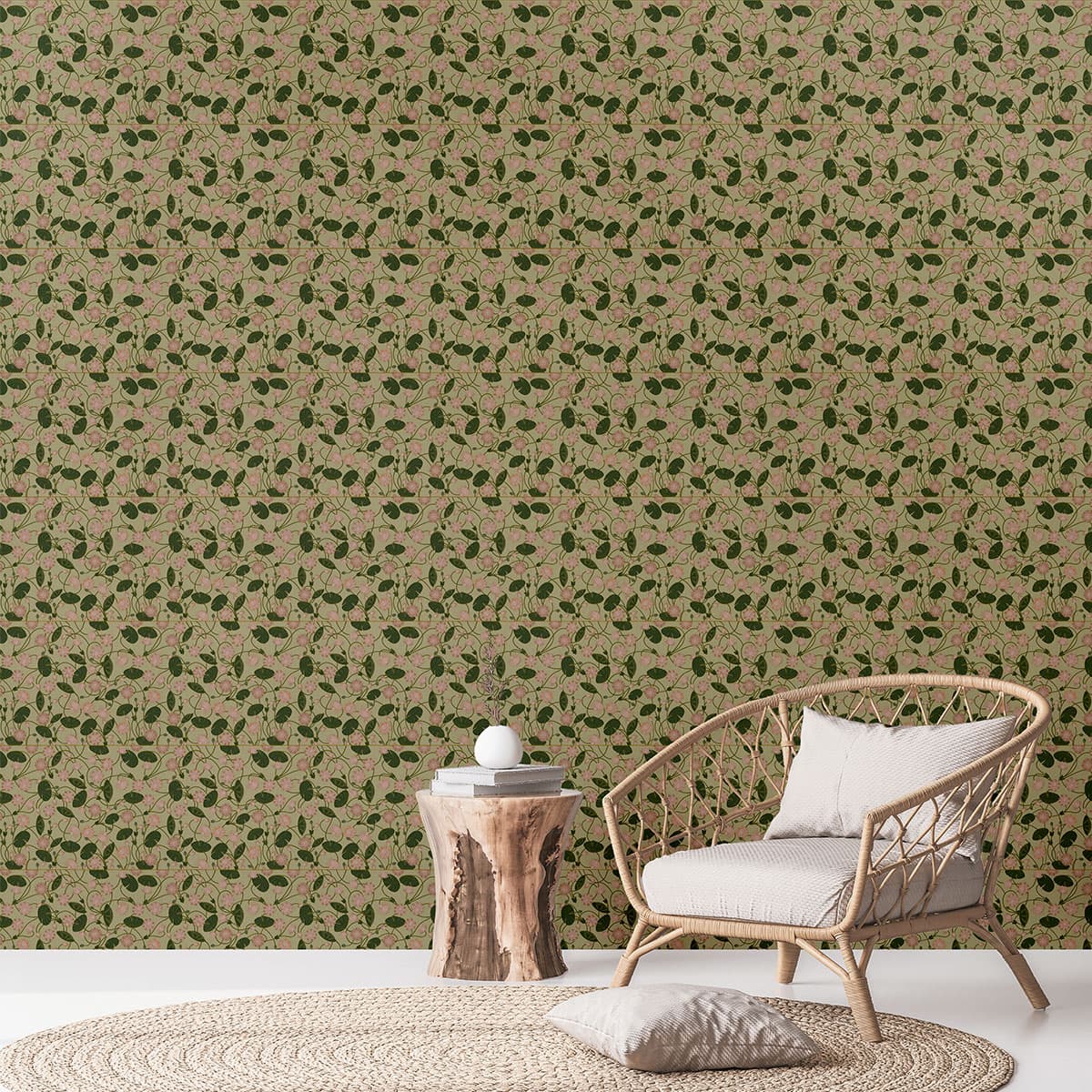 Blooming Meadow Floral Wallcovering Wallpaper pattern detail