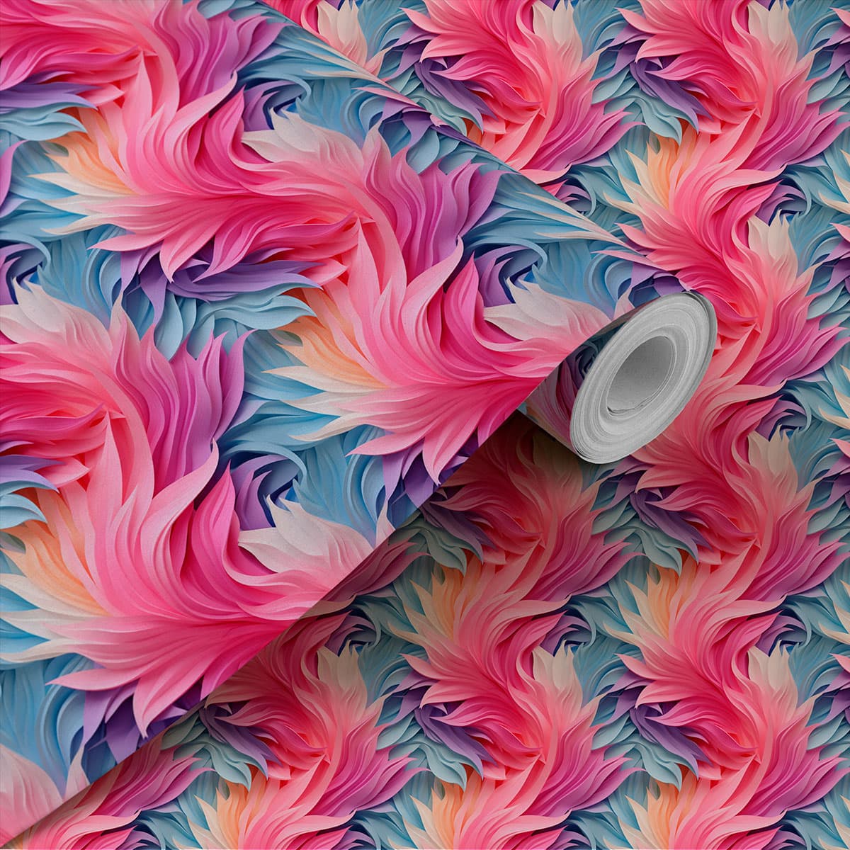 Amazing Abstract Colors Pattern 3D Wallpaper Roll shown in a room