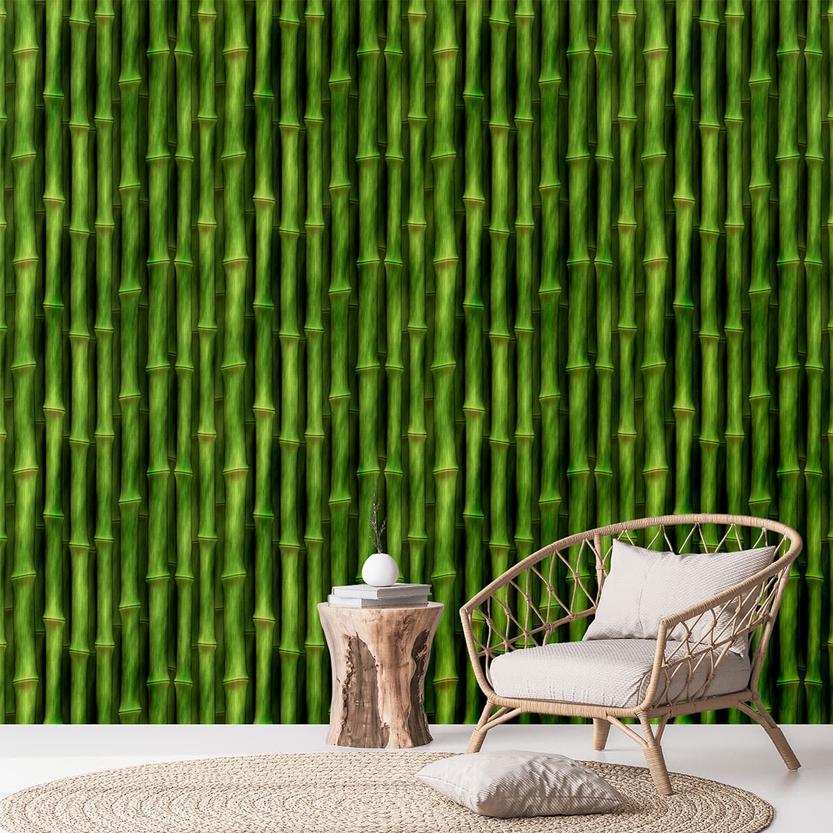 Zen Bamboo Wall Tapestry Nature Inspired Wallcovering Wallpaper pattern detail
