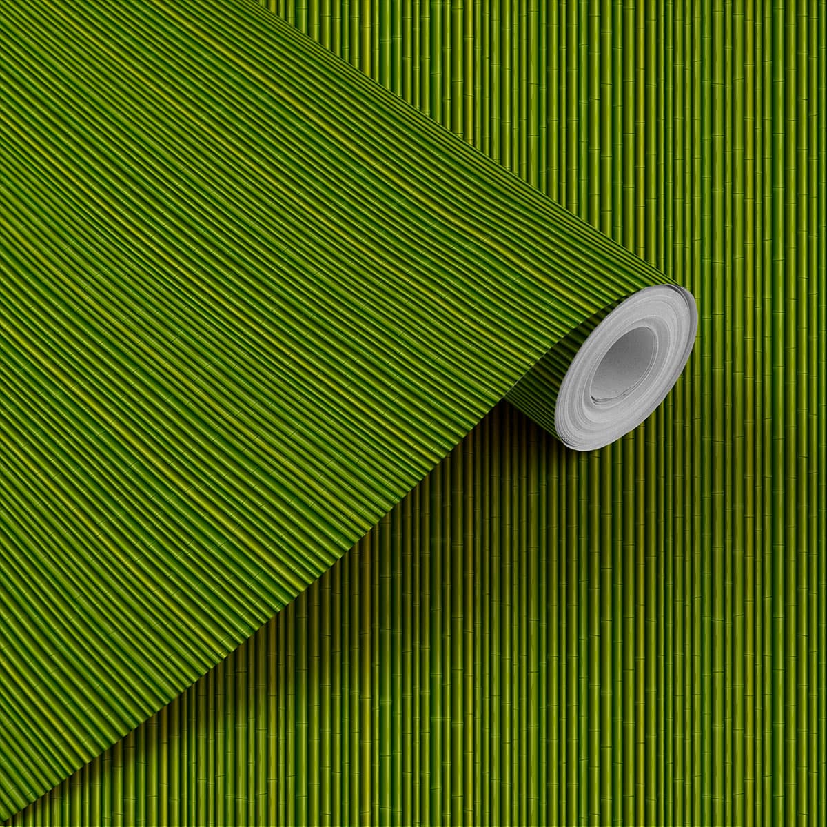 Verdant Bamboo Canopy Wallcovering shown in a room