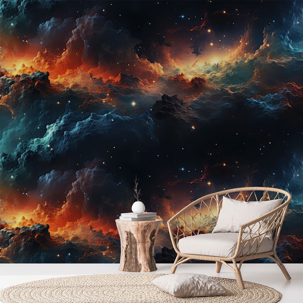 Outer Space With Stars, Universes And Galaxies Wallpaper for Wall pattern detail
