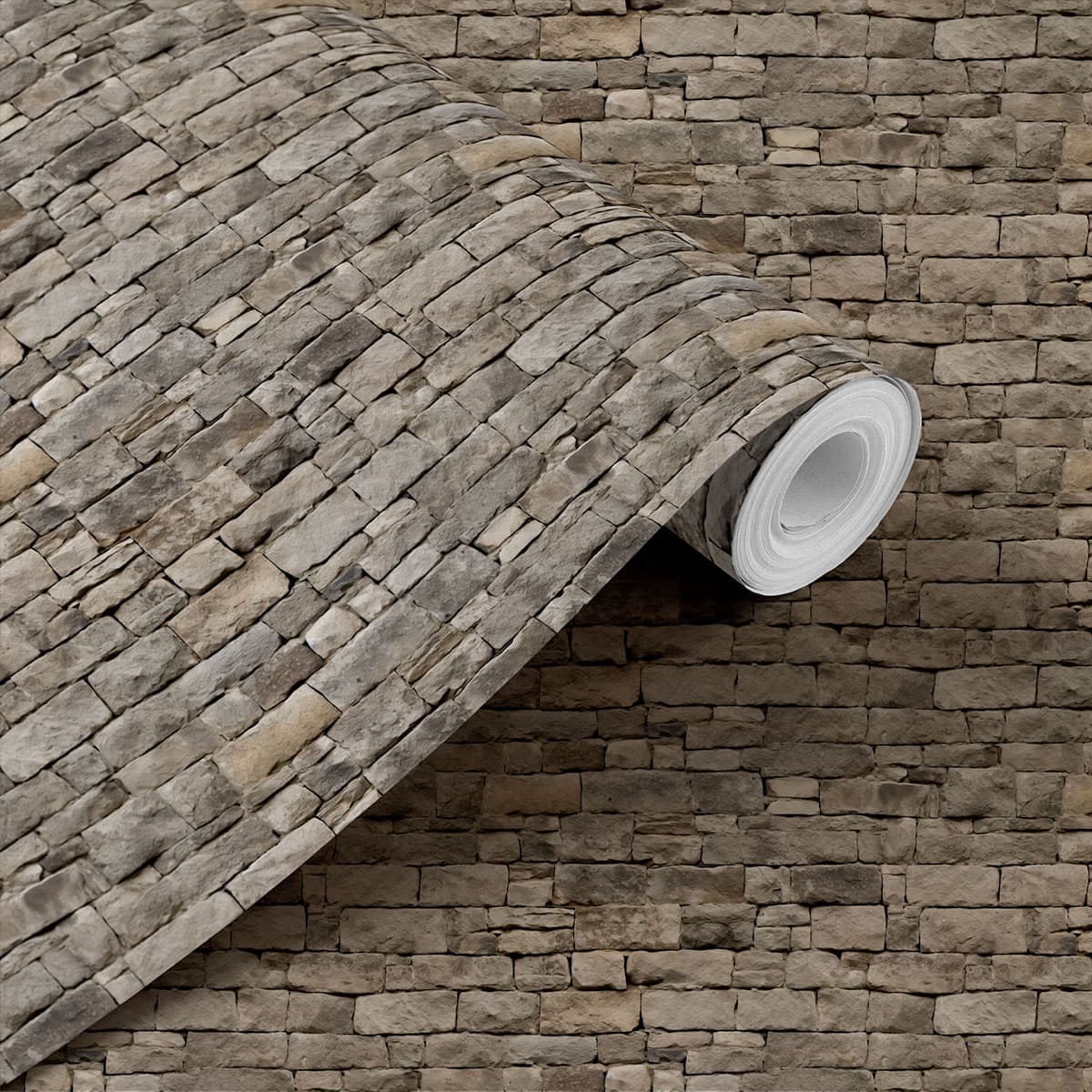 Natural Stone Oasis Wallcovering shown in a room