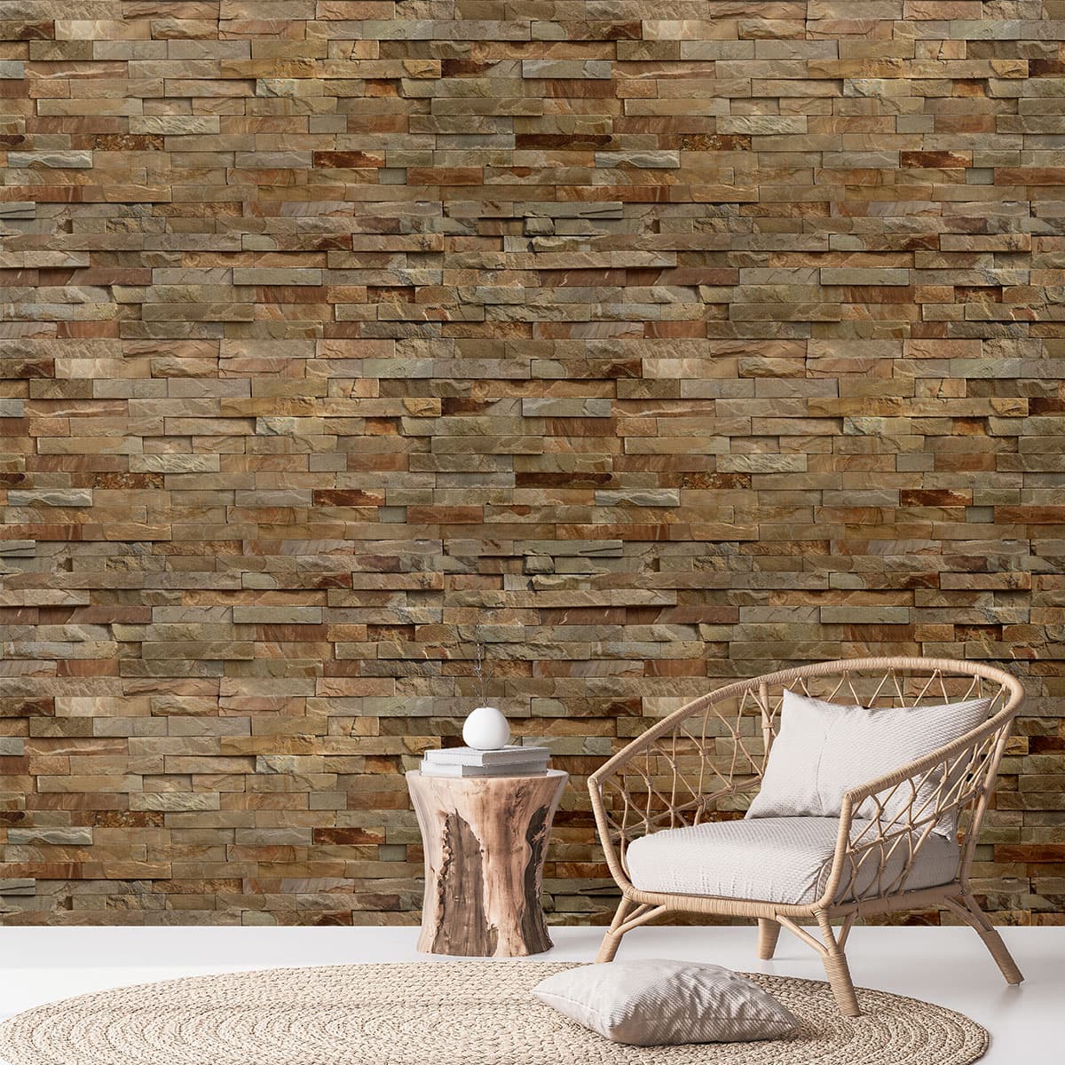 Stripe Stone Wall Pattern Wallcovering pattern detail