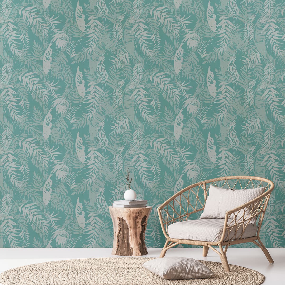Palm Breeze Paradise Tropical Leaf Pattern Wallcovering Wallpaper pattern detail