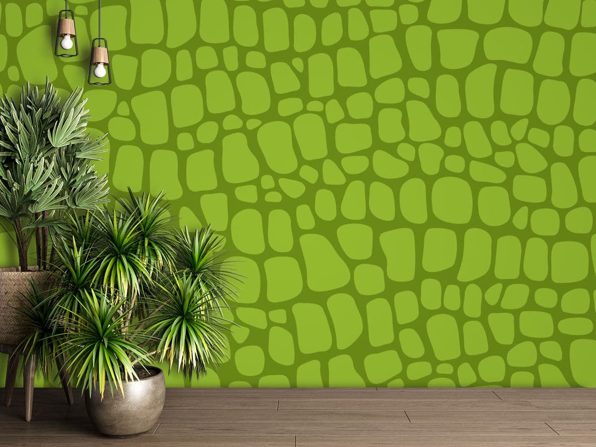 Alligator Skin Texture Wallpaper for Wall shown in a room