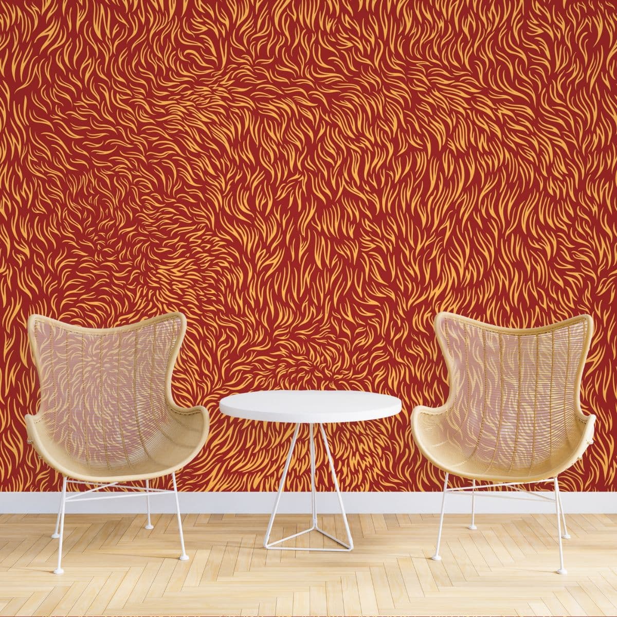 Faux Skin Pattern Wall Wallpaper shown in a room