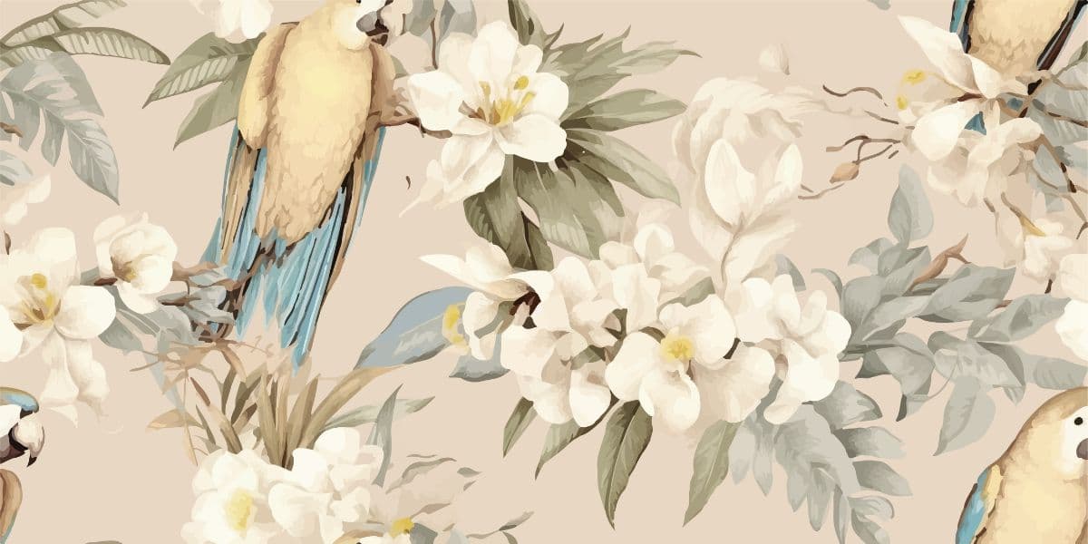 Parrot Paradise Seamless Wallpaper for Wall pattern detail
