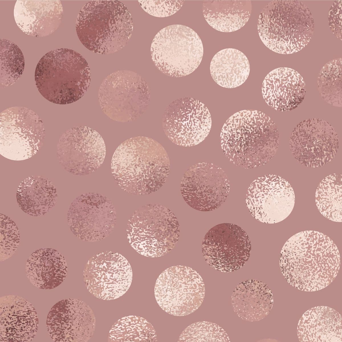 Luxury Rose Gold Circles Abstract Home Wallpaper pattern detail
