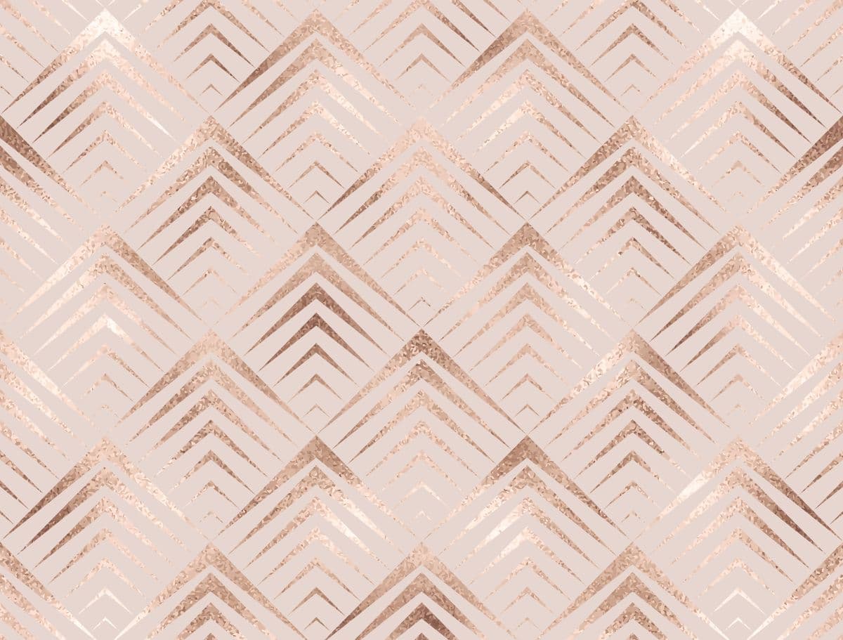 Art Deco Style Rose Gold Mural Wallpaper pattern detail