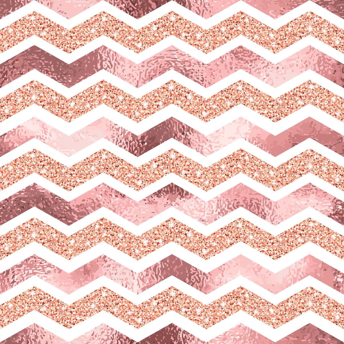 Beautiful Zig Zag Pattern Rose Gold Wallcovering pattern detail