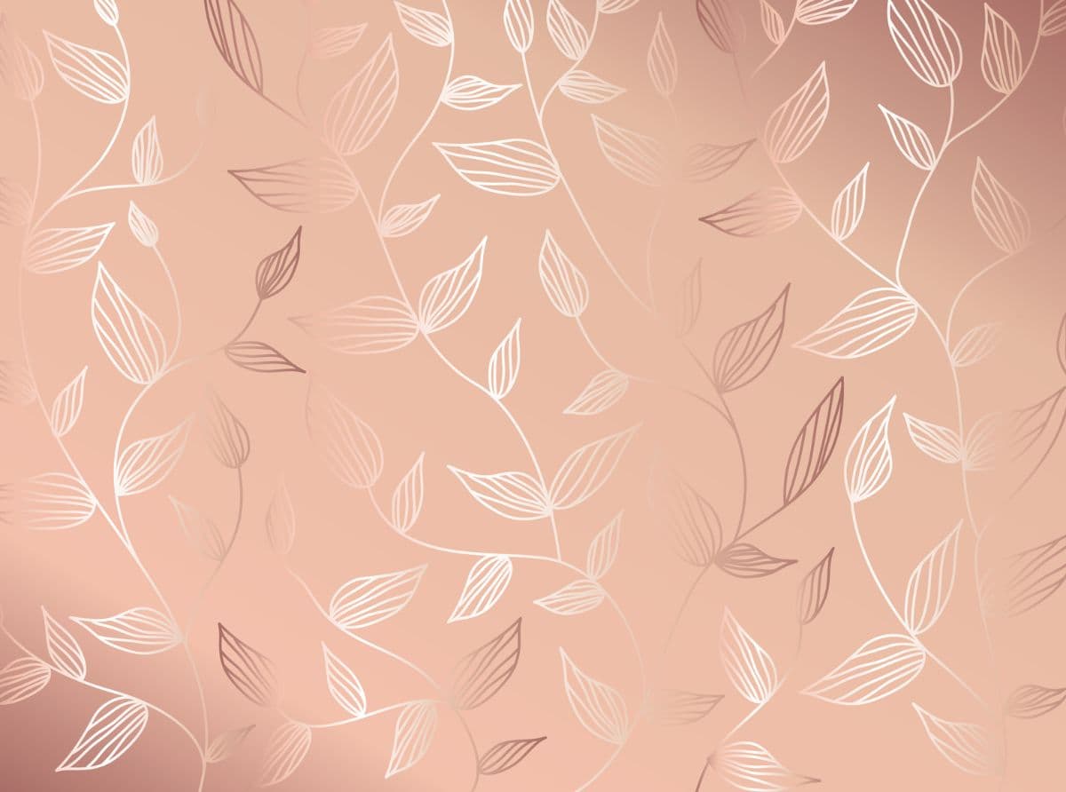 Rose Gold Leaves Pattern Wallpaper for Wall pattern detail