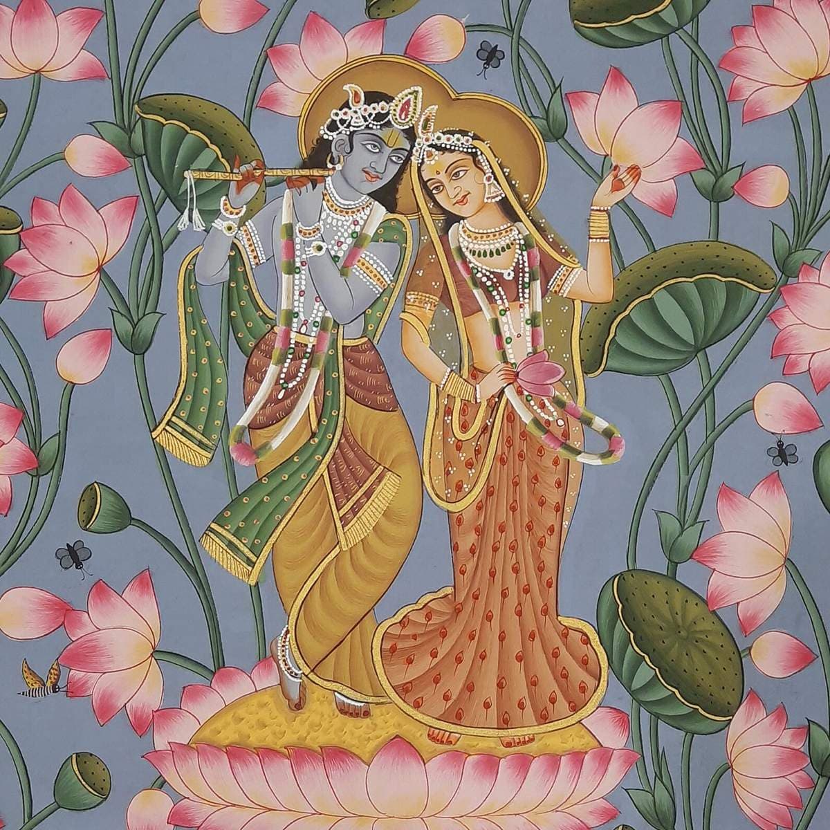 Radha Krishna Wallpaper pattern detail
