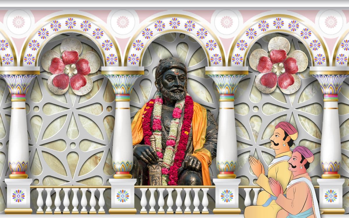 3D Wallpaper of Chhatrapati Shivaji Maharaj pattern detail