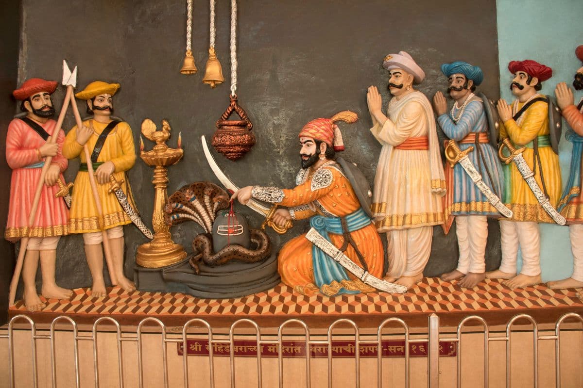 Chhatrapati Shivaji Maharaj Shapath 3D Wallpaper pattern detail