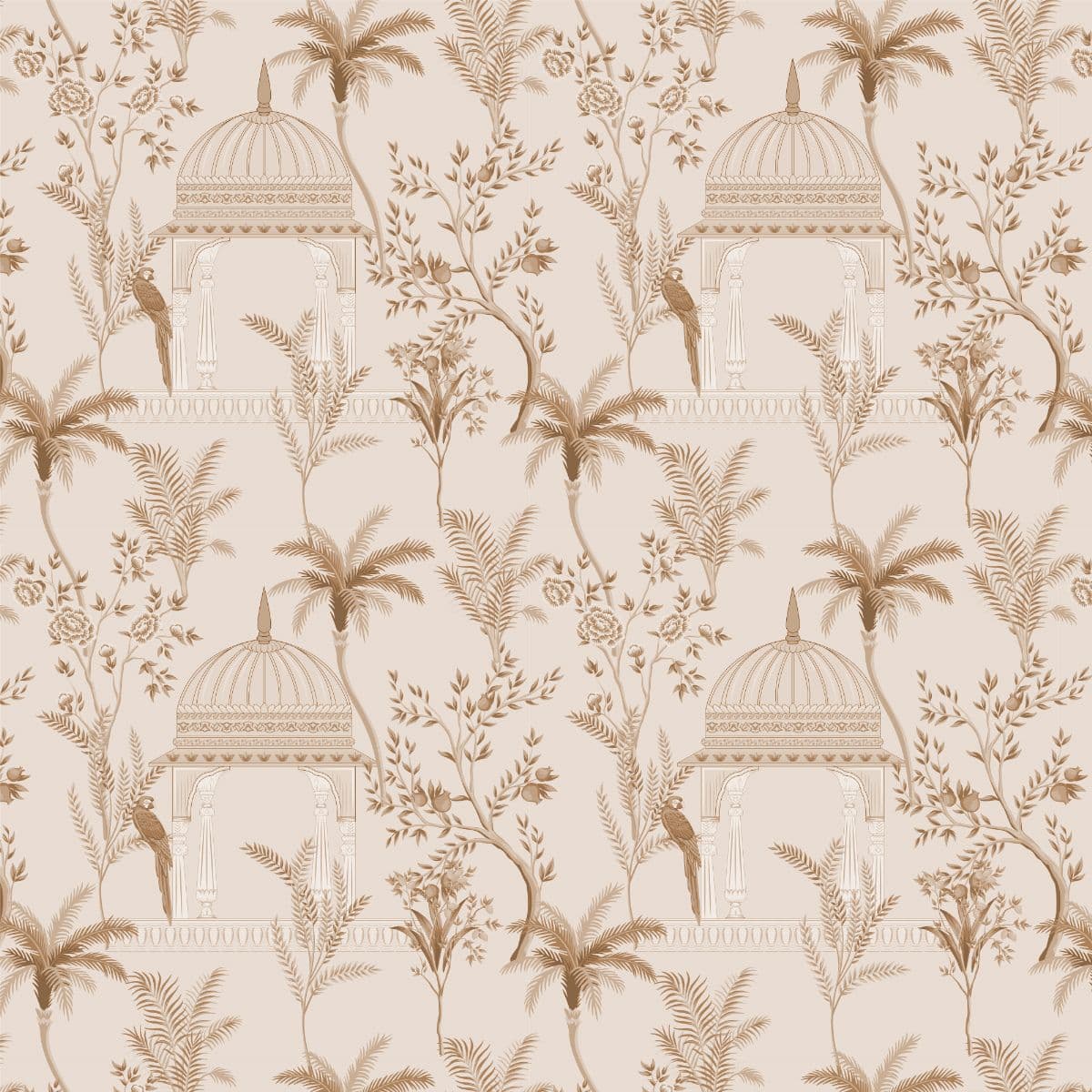 Boho Tropical Garden Wallpaper Mural pattern detail