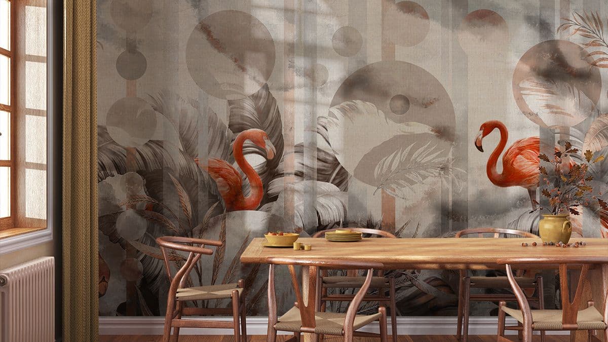 Rajhans, Japandi Style Wallpaper shown in a room