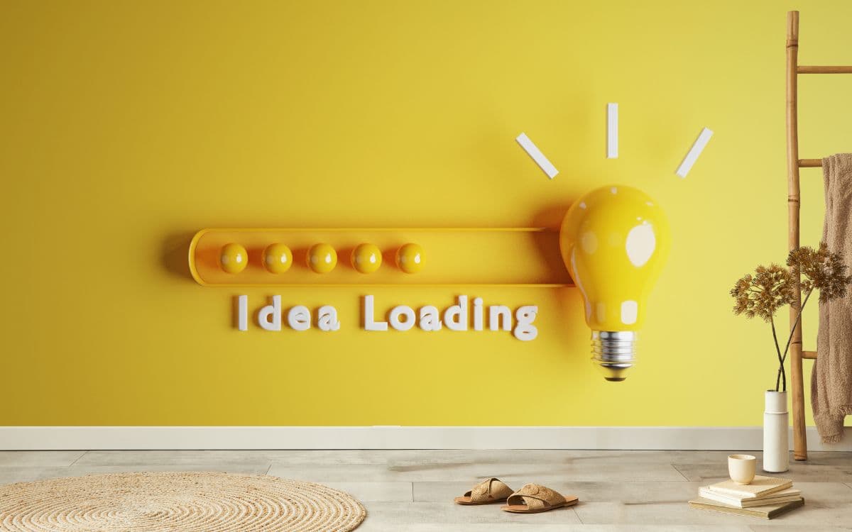 Idea Loading, 3D Effect Office Wallpaper shown in a room