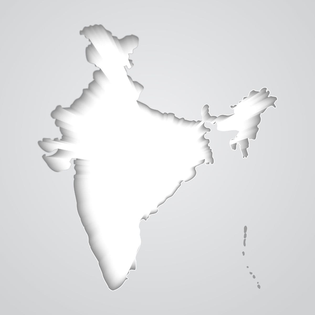 3D India Map Gray Shadow Cutout Wallpaper for Wall pattern detail