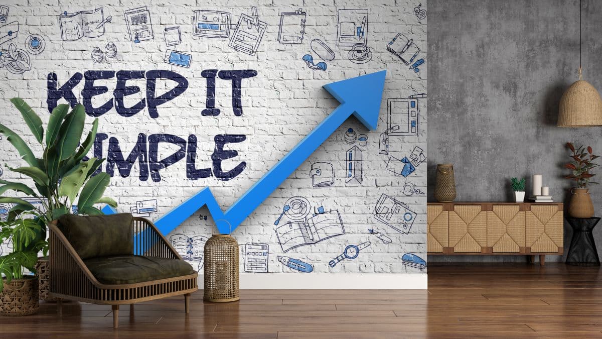 Keep It Simple, 3D Office Wallpaper shown in a room