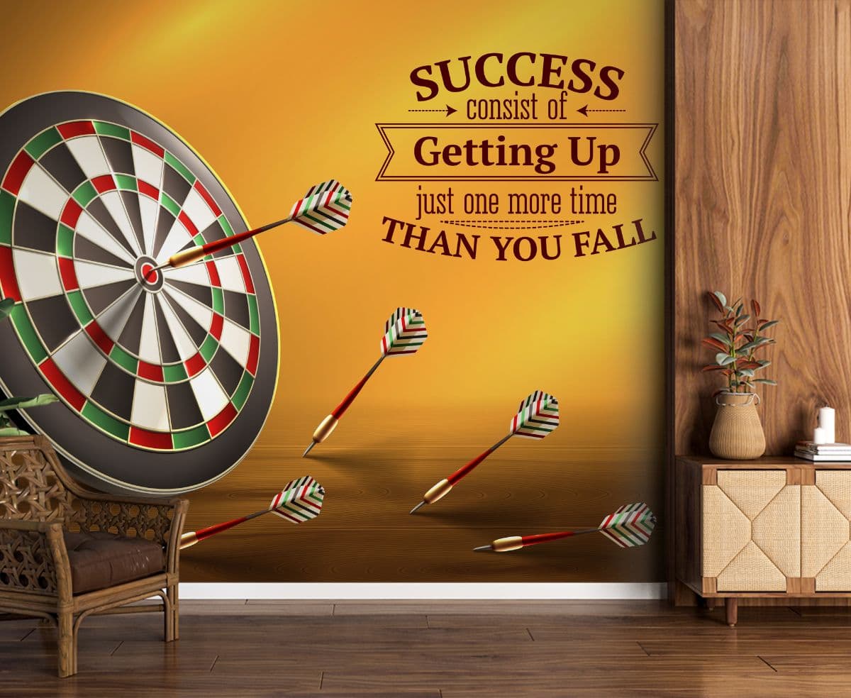One More Time, 3D Office Wallpaper shown in a room