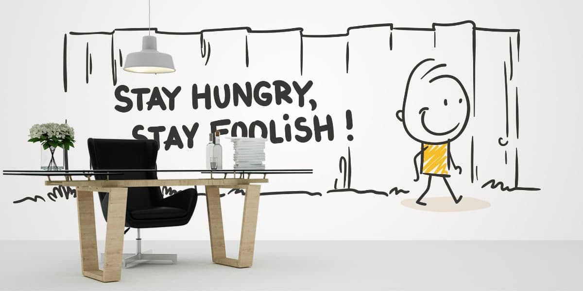 Stay Hungry Stay Foolish, Office Wallpaper shown in a room