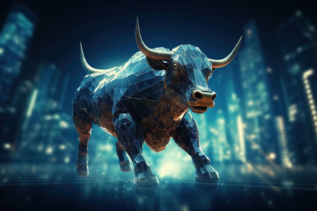 Bullish Vision: Stock Market Bull Wallpaper for Wall pattern detail
