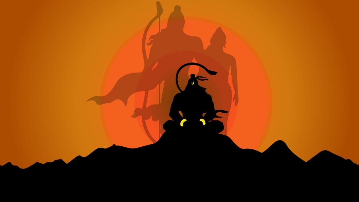 Sita, Ram and Hanuman ji Wallpaper for Wall pattern detail