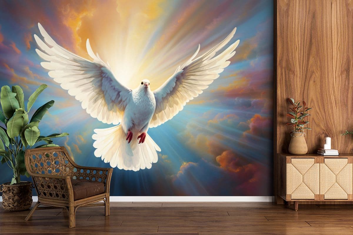 Peace Serenity, Dove Wallpaper for Wall shown in a room