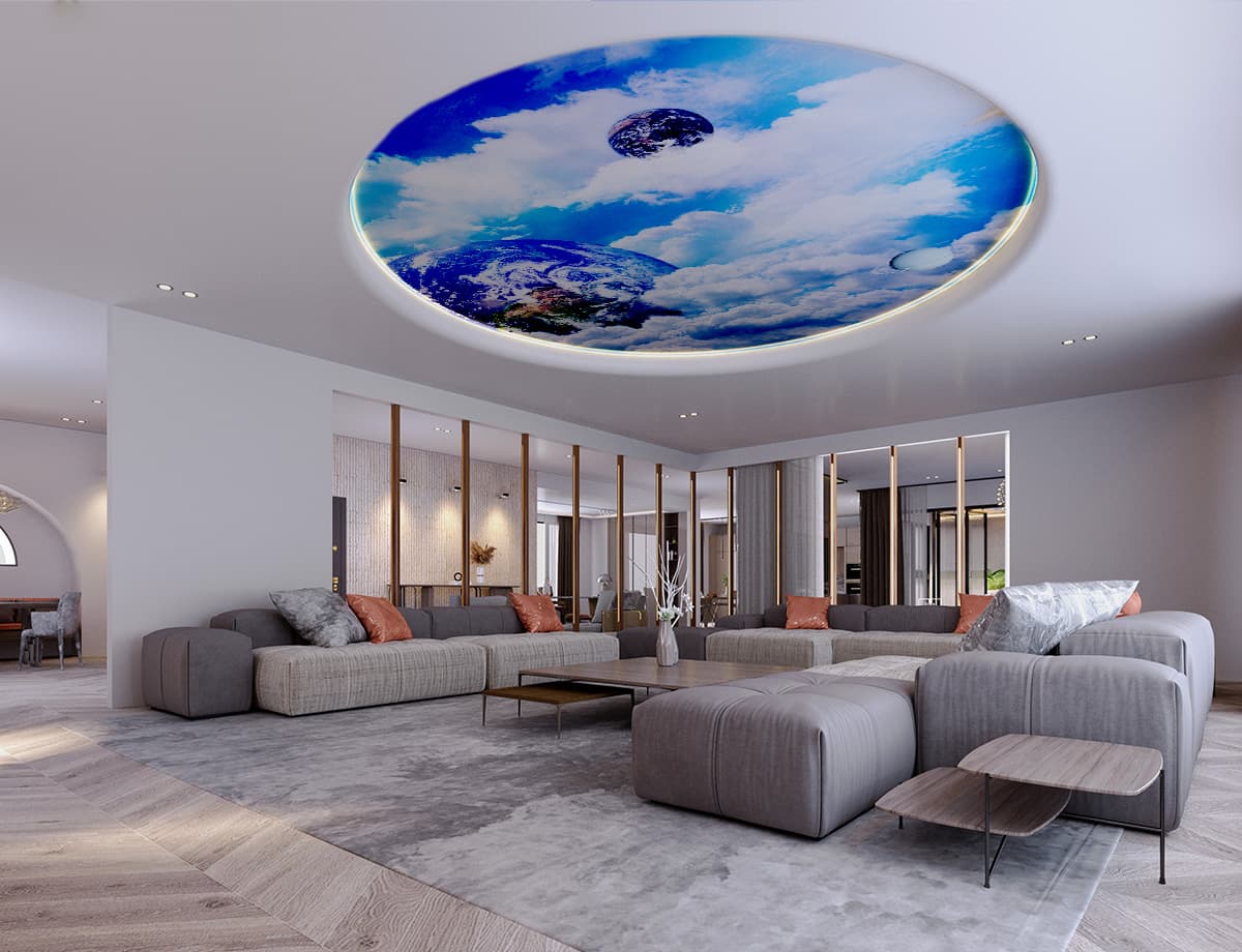 Beauty of The Sky, Wallpaper for Ceiling shown in a room