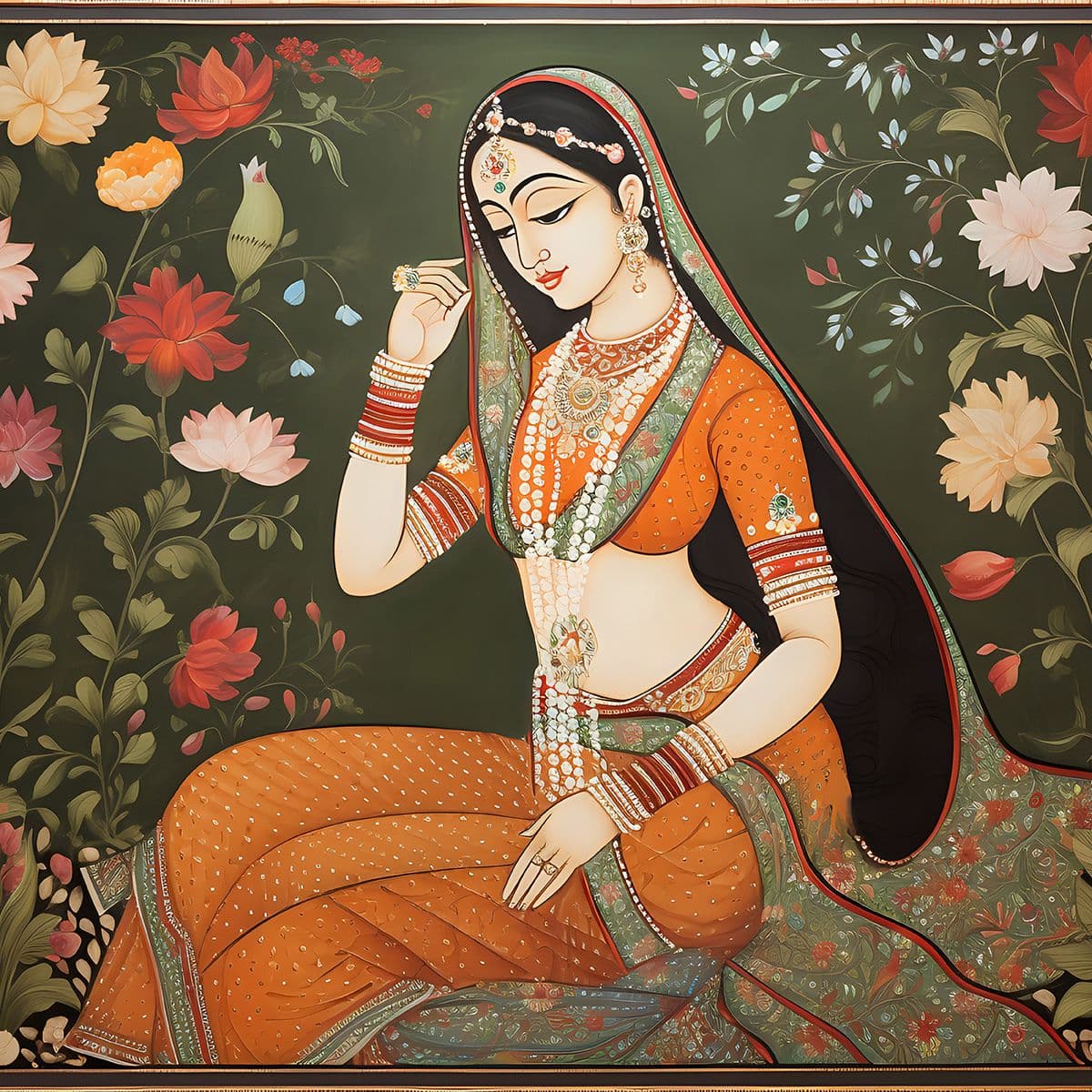 Rani Sa, Rajasthani Style Wallpaper pattern detail