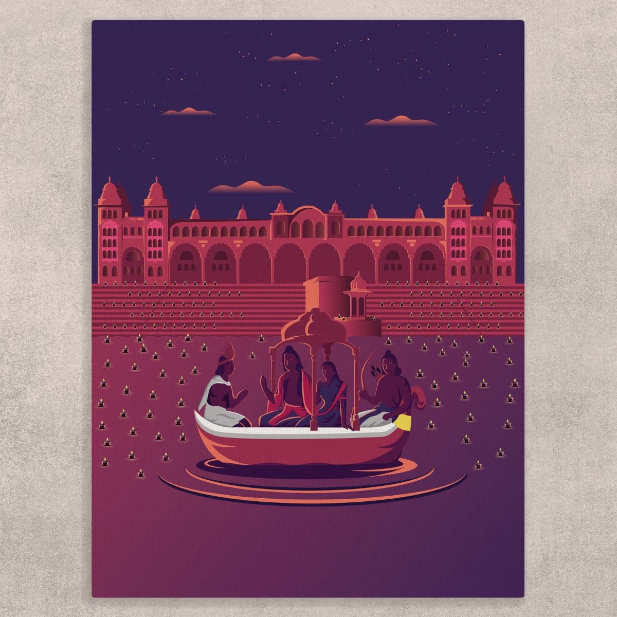 Ramayana Reverie Canvas Print shown in a room