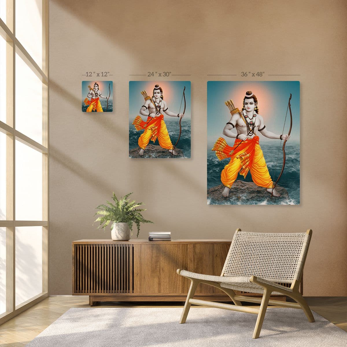 Shri Ram Painting Canvas Print for Wall pattern detail
