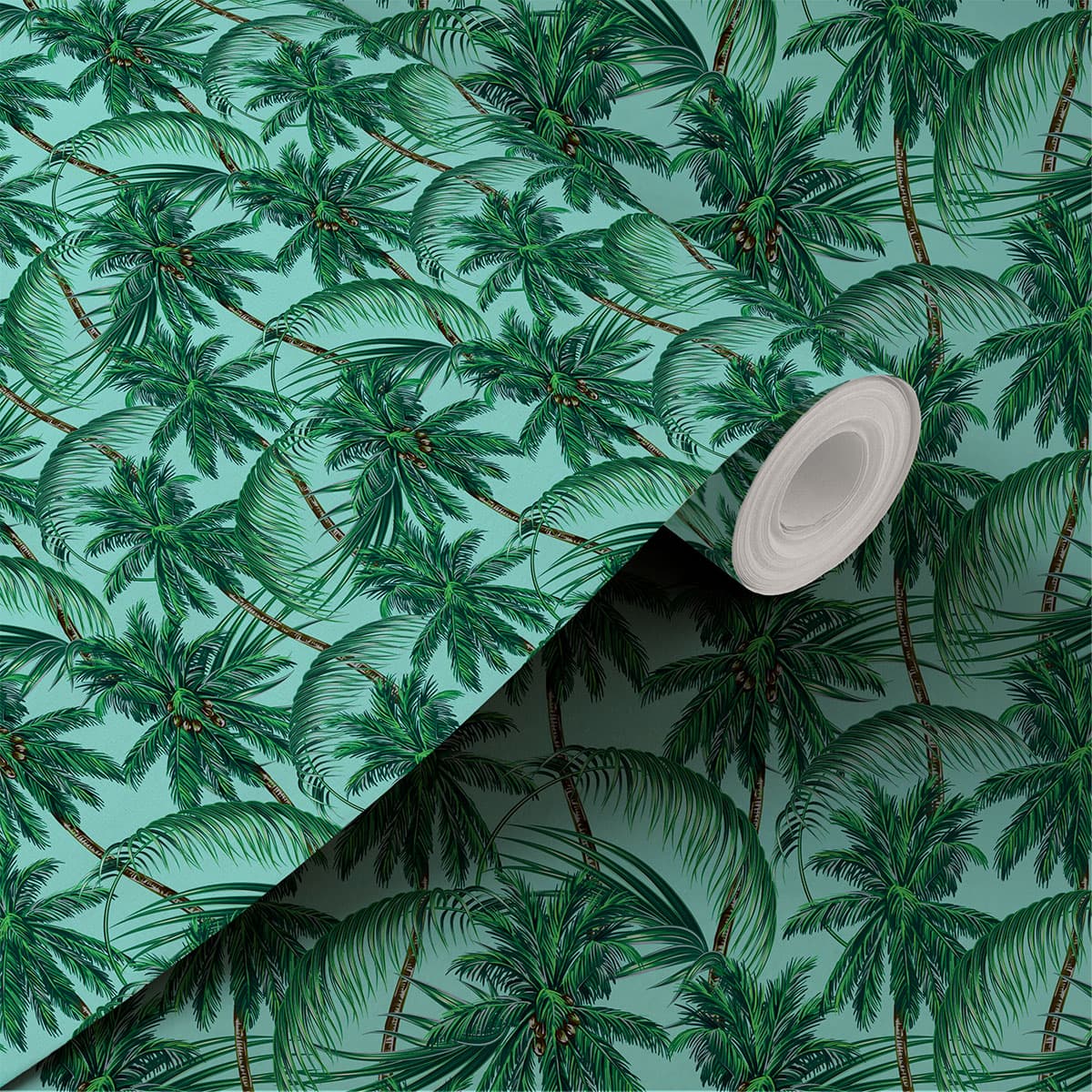 Exotic Palmscape Wallpaper for Wall shown in a room