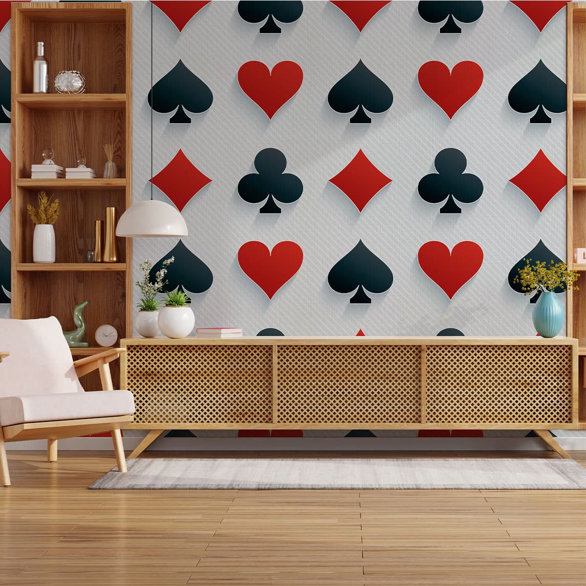 Card Suit Pattern Wallpaper for Wall pattern detail