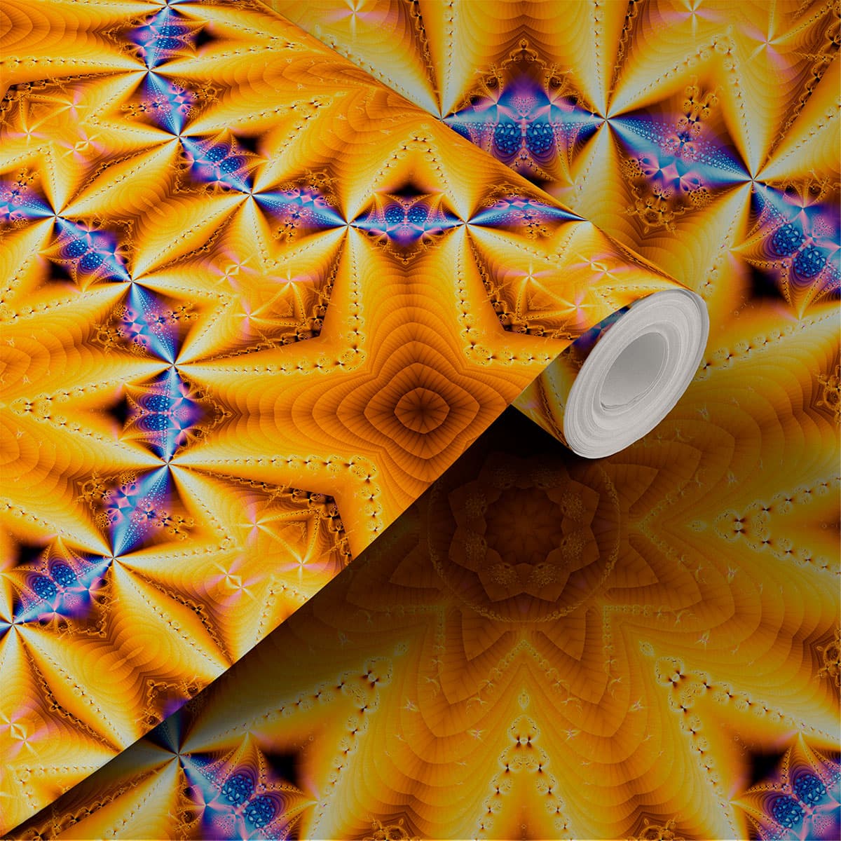 Kaleidoscope Pattern Wallpaper for Wall shown in a room