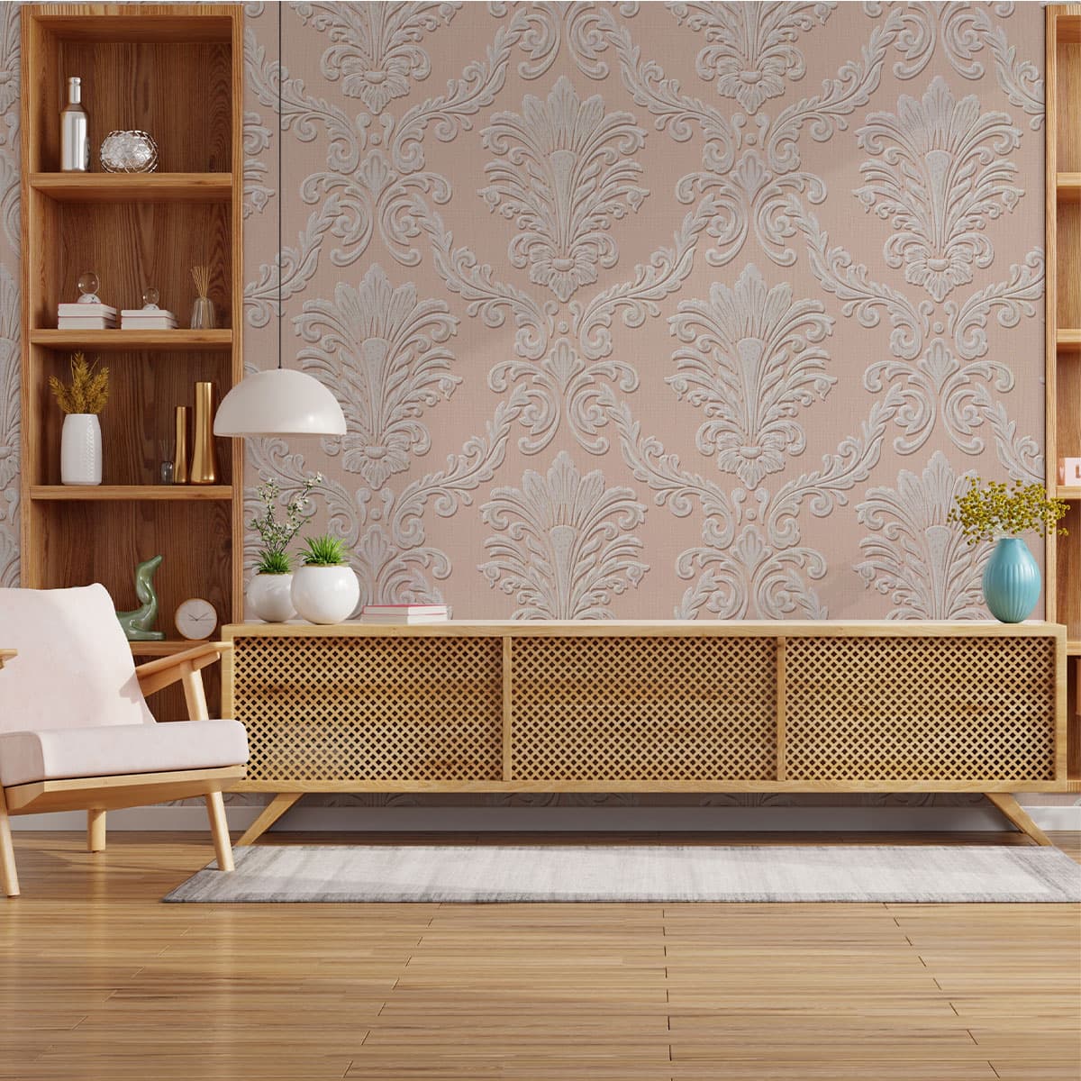 Vintage Damask Floral Pattern Wallpaper pattern detail