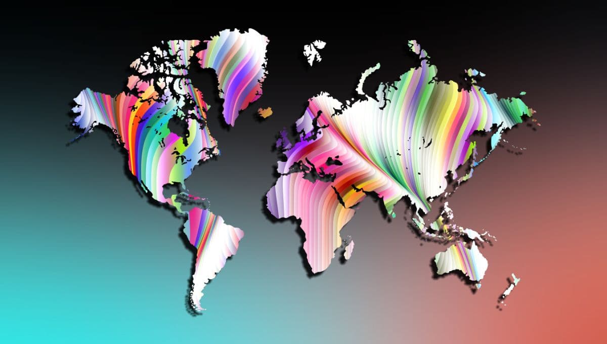 Colorful World Map Wallpaper for Home and Office pattern detail